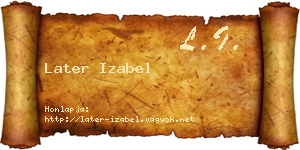 Later Izabel névjegykártya